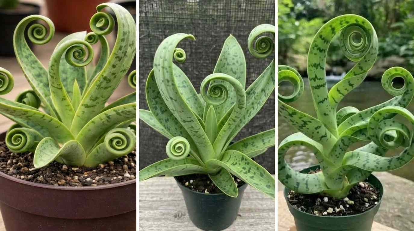 Snake plant in spiral shape